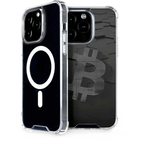 Bitcoin Textured Logo iPhone 15 Pro MagSafe Case